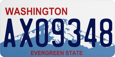 WA license plate AXO9348