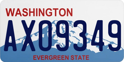 WA license plate AXO9349