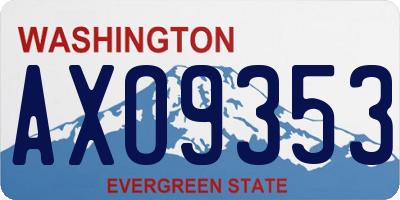 WA license plate AXO9353