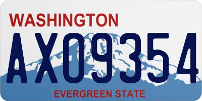 WA license plate AXO9354