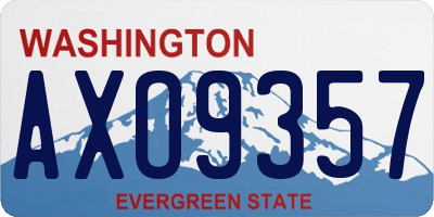 WA license plate AXO9357