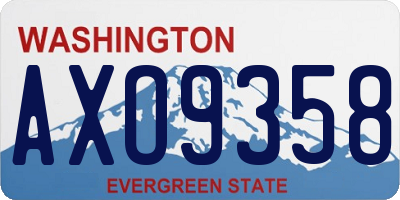 WA license plate AXO9358