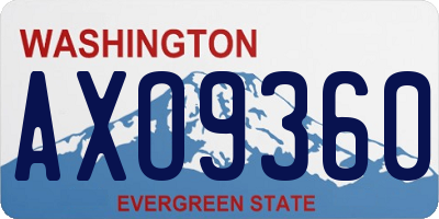 WA license plate AXO9360