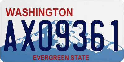 WA license plate AXO9361