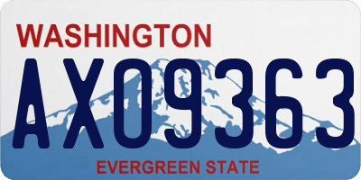 WA license plate AXO9363