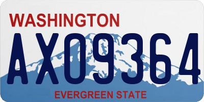 WA license plate AXO9364