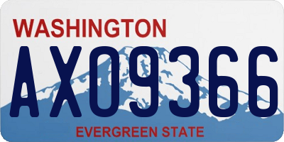 WA license plate AXO9366