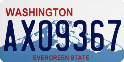 WA license plate AXO9367