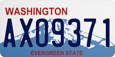 WA license plate AXO9371
