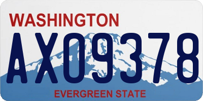 WA license plate AXO9378