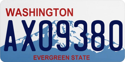 WA license plate AXO9380