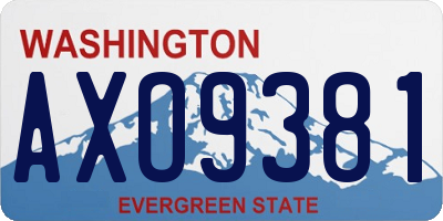 WA license plate AXO9381