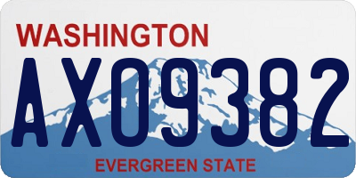 WA license plate AXO9382