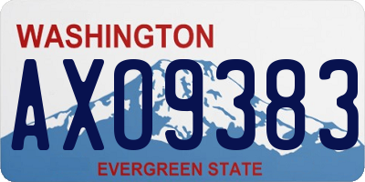 WA license plate AXO9383