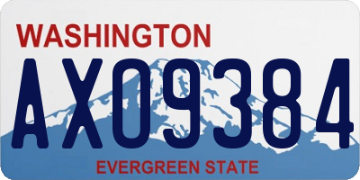 WA license plate AXO9384
