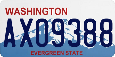 WA license plate AXO9388