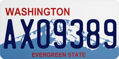 WA license plate AXO9389
