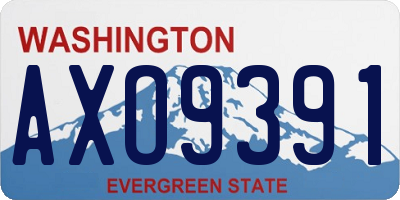 WA license plate AXO9391