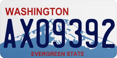 WA license plate AXO9392