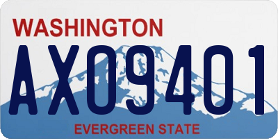 WA license plate AXO9401