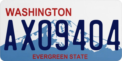 WA license plate AXO9404