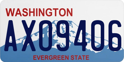 WA license plate AXO9406