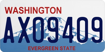 WA license plate AXO9409