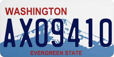 WA license plate AXO9410