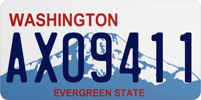 WA license plate AXO9411