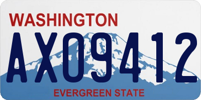 WA license plate AXO9412