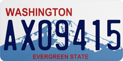 WA license plate AXO9415