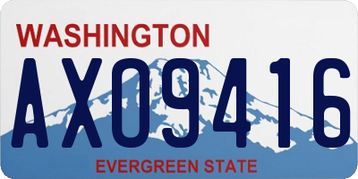 WA license plate AXO9416