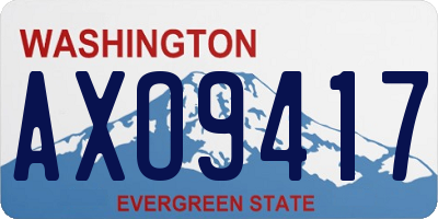 WA license plate AXO9417