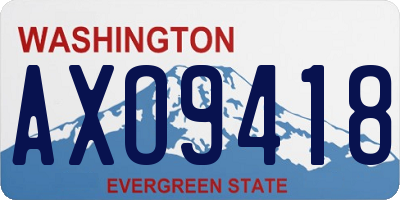 WA license plate AXO9418