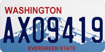 WA license plate AXO9419