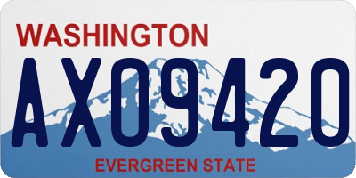 WA license plate AXO9420
