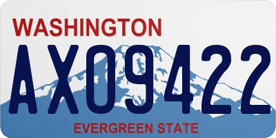 WA license plate AXO9422