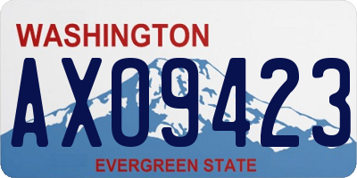 WA license plate AXO9423