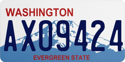 WA license plate AXO9424
