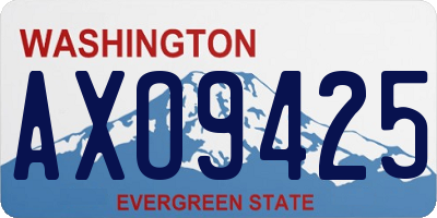 WA license plate AXO9425
