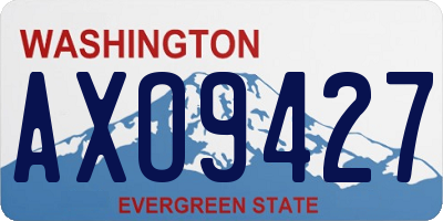WA license plate AXO9427