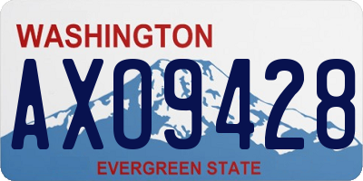 WA license plate AXO9428