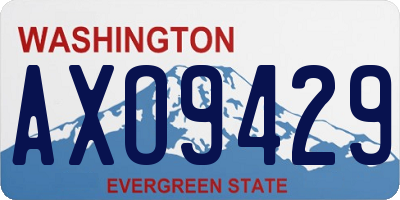 WA license plate AXO9429