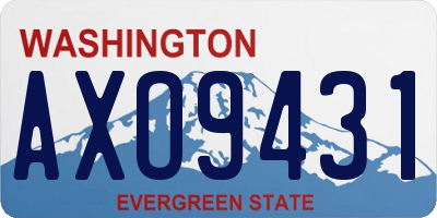 WA license plate AXO9431