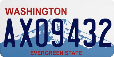 WA license plate AXO9432