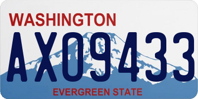 WA license plate AXO9433
