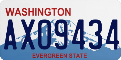 WA license plate AXO9434