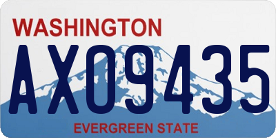 WA license plate AXO9435