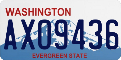 WA license plate AXO9436