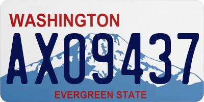 WA license plate AXO9437